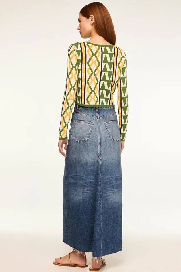 MISA Los Angeles Tops Women BATISTA CARDIGAN Limoncello Geo Jacquard