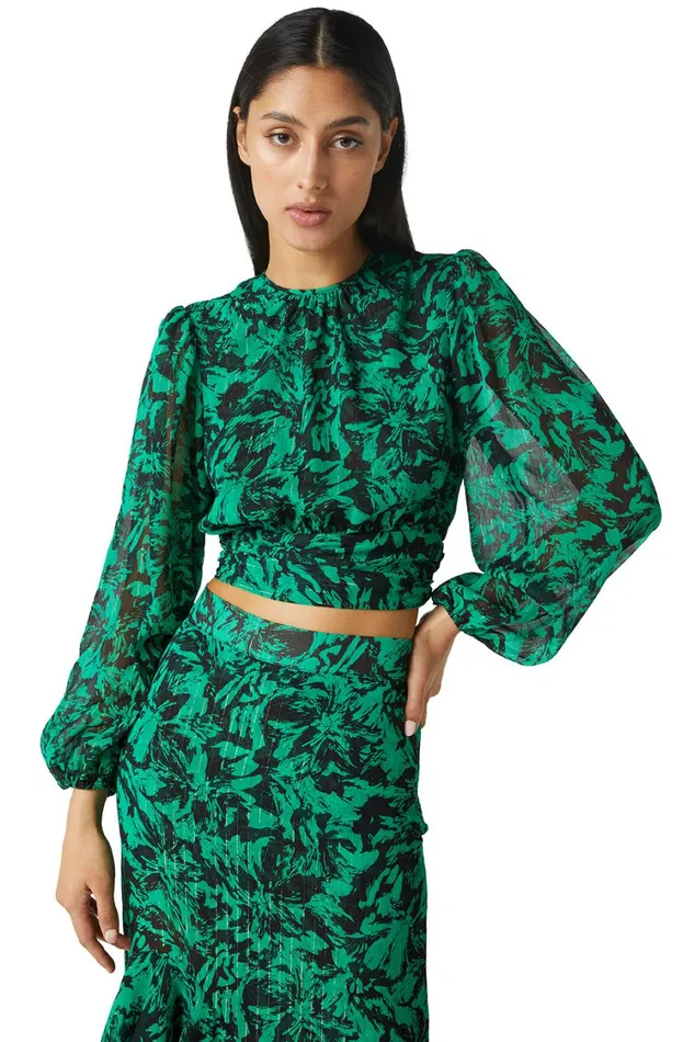 MISA Los Angeles Tops Women BEATRIZ TOP Emerald Abstract