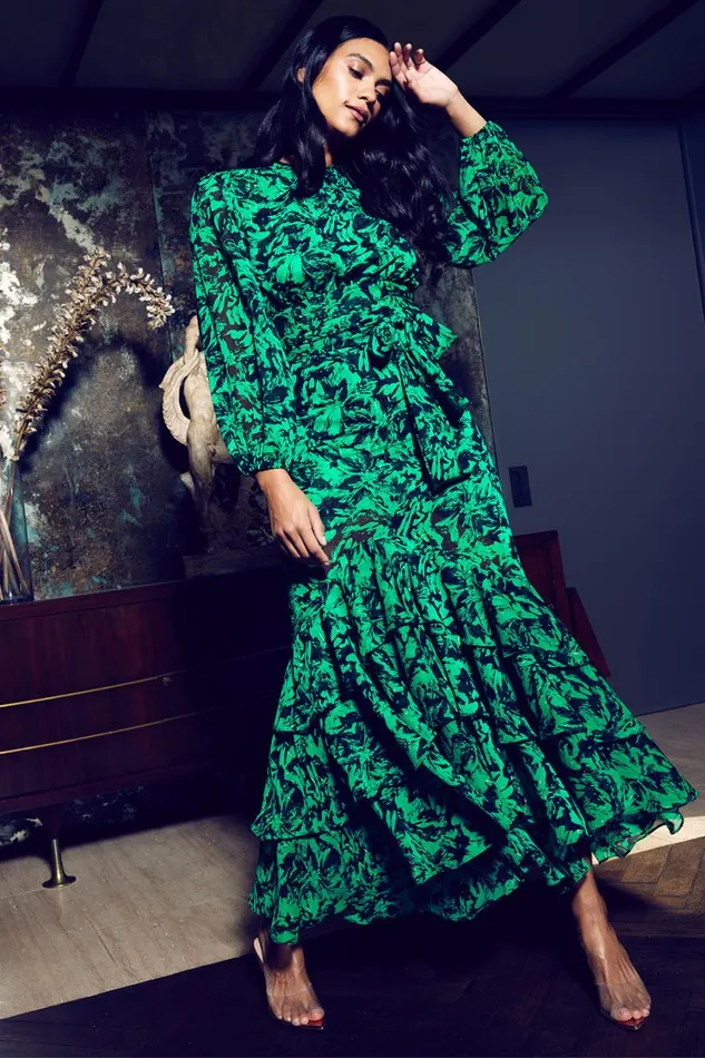 MISA Los Angeles Tops Women BEATRIZ TOP Emerald Abstract