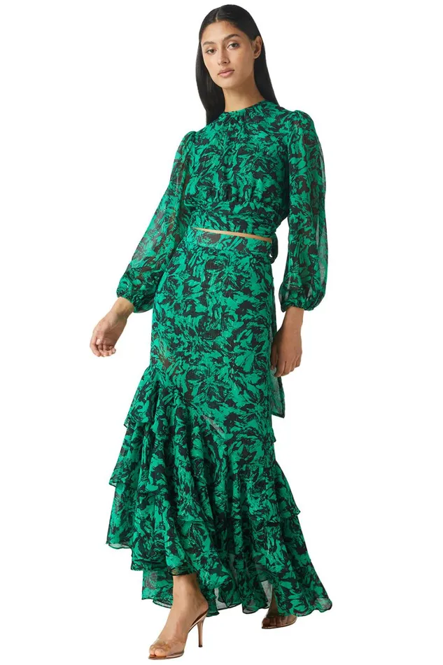 MISA Los Angeles Tops Women BEATRIZ TOP Emerald Abstract