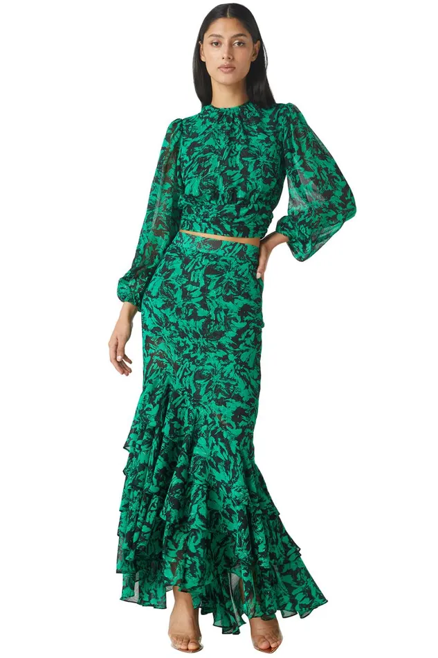 MISA Los Angeles Tops Women BEATRIZ TOP Emerald Abstract