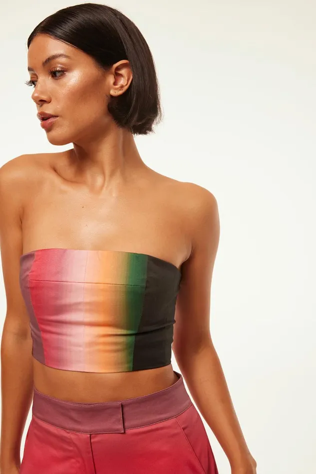 MISA Los Angeles Tops Women CANDY BANDEAU Parchment