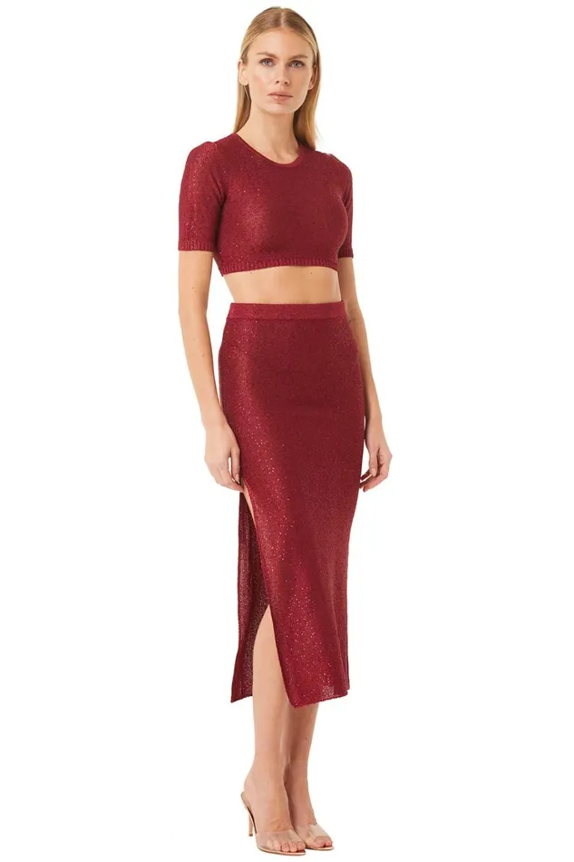 MISA Los Angeles Tops Women DARYA TOP Lipstick Red