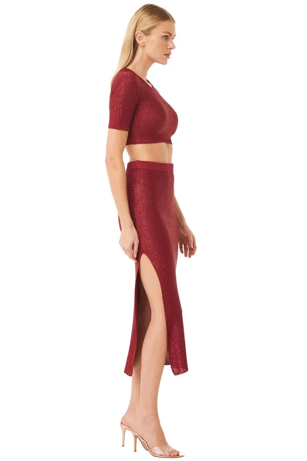 MISA Los Angeles Tops Women DARYA TOP Lipstick Red