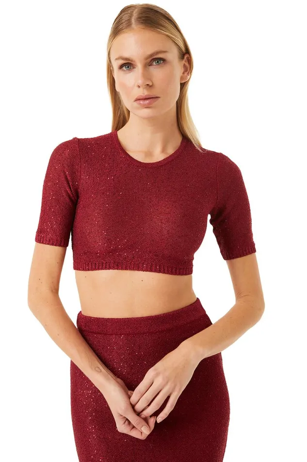 MISA Los Angeles Tops Women DARYA TOP Lipstick Red