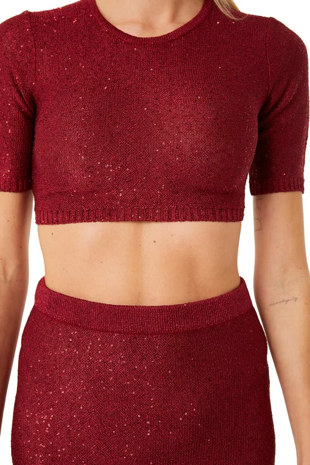 MISA Los Angeles Tops Women DARYA TOP Lipstick Red