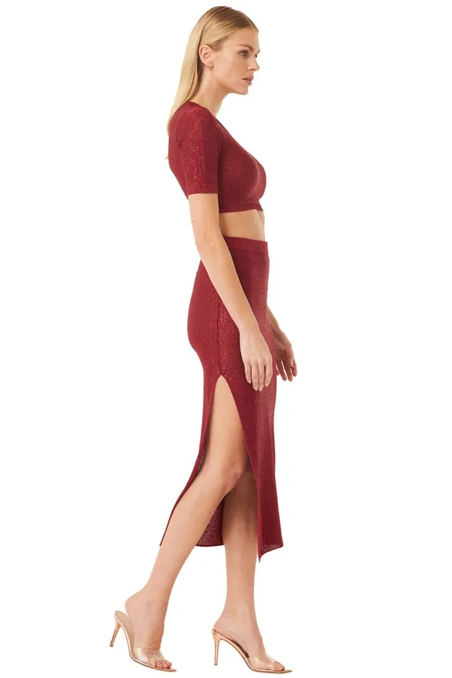 MISA Los Angeles Tops Women DARYA TOP Lipstick Red