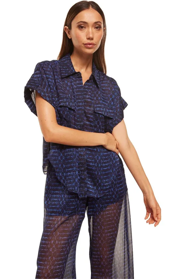 MISA Los Angeles Tops Women ERIN TOP Midnight Shibori