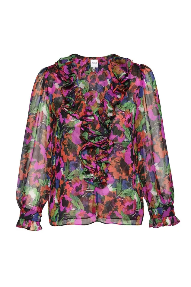 MISA Los Angeles Tops Women FLORENCE TOP Jewel Tone Flora