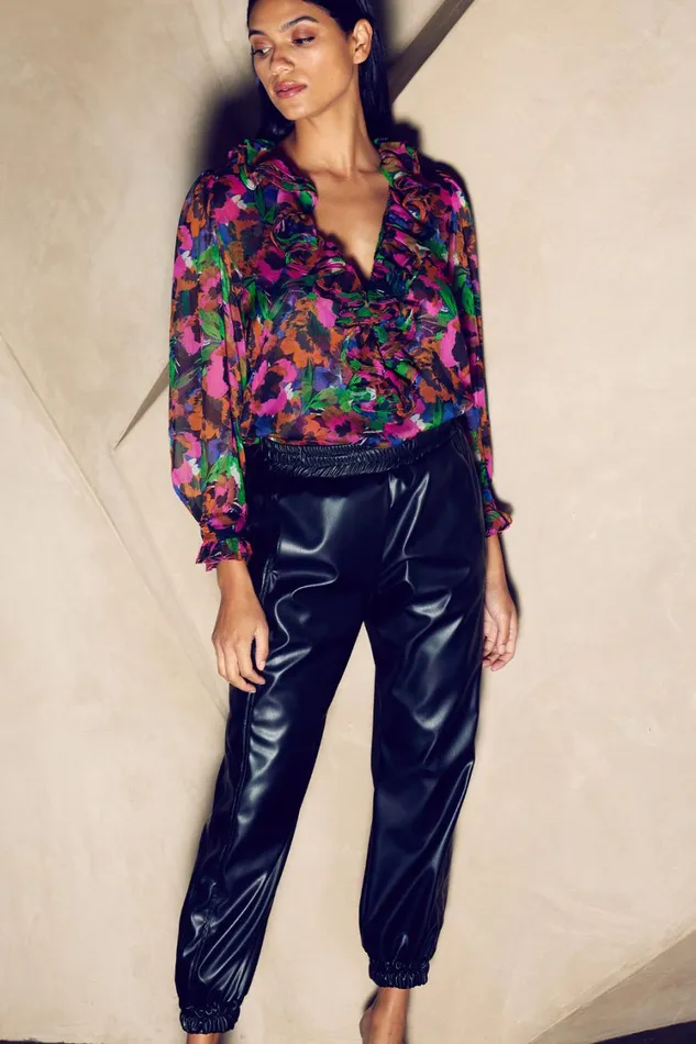 MISA Los Angeles Tops Women FLORENCE TOP Jewel Tone Flora