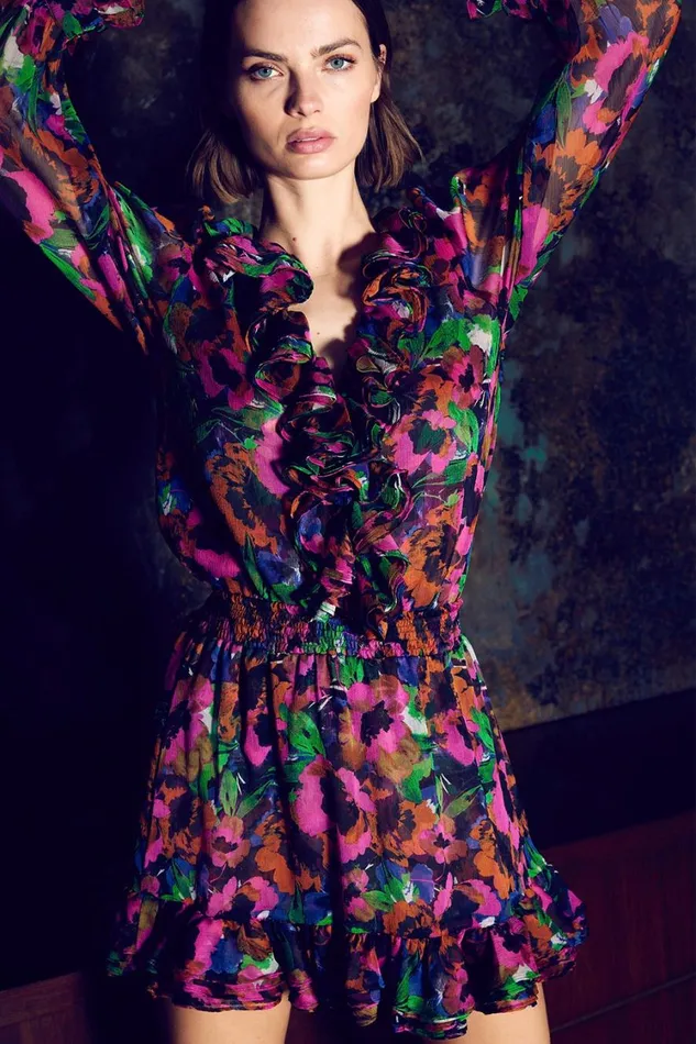 MISA Los Angeles Tops Women FLORENCE TOP Jewel Tone Flora