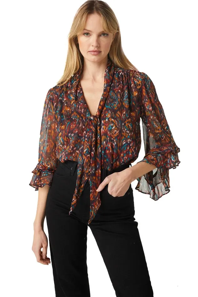 MISA Los Angeles Tops Women GIGI TOP Peacock Abstract