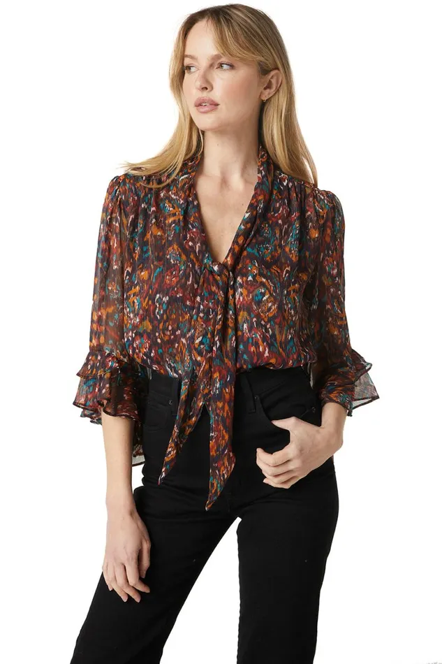 MISA Los Angeles Tops Women GIGI TOP Peacock Abstract
