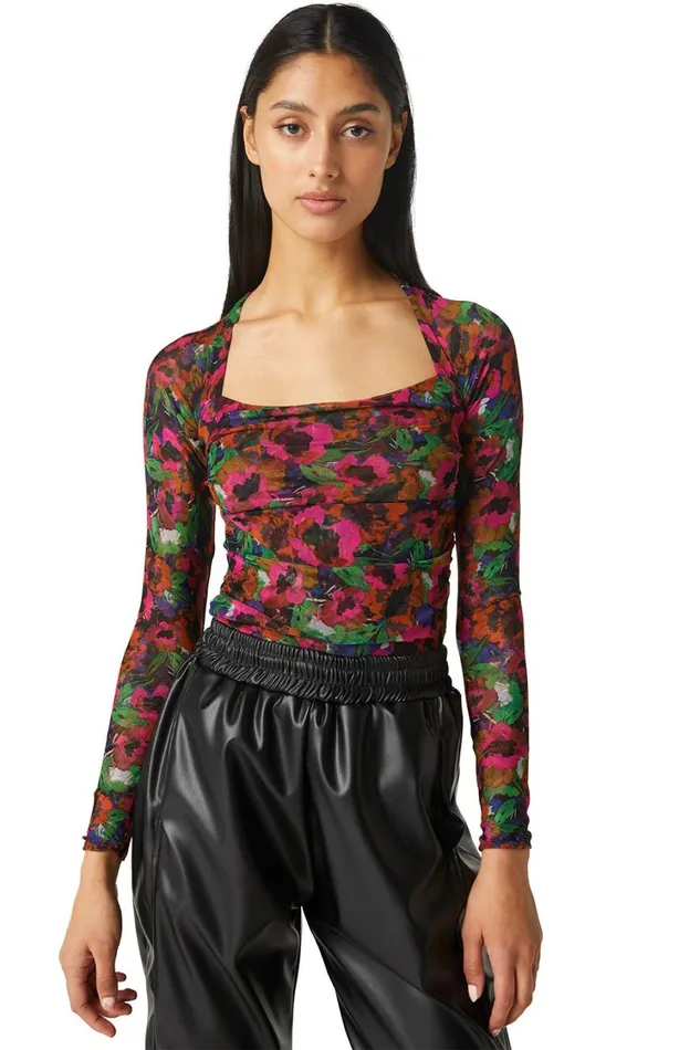 MISA Los Angeles Tops Women HAYWORTH BODYSUIT Jewel Tone Flora