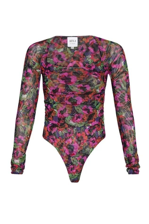 MISA Los Angeles Tops Women HAYWORTH BODYSUIT Jewel Tone Flora