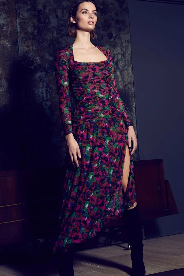 MISA Los Angeles Tops Women HAYWORTH BODYSUIT Jewel Tone Flora