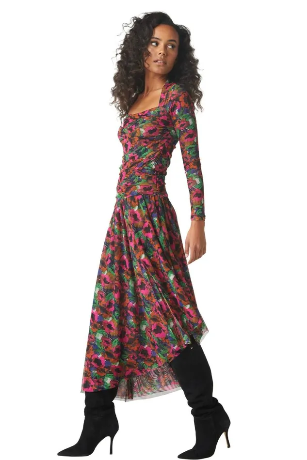 MISA Los Angeles Tops Women HAYWORTH BODYSUIT Jewel Tone Flora