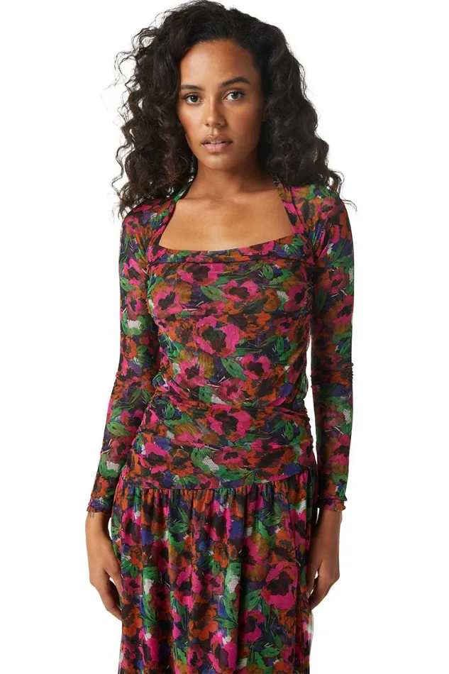 MISA Los Angeles Tops Women HAYWORTH BODYSUIT Jewel Tone Flora