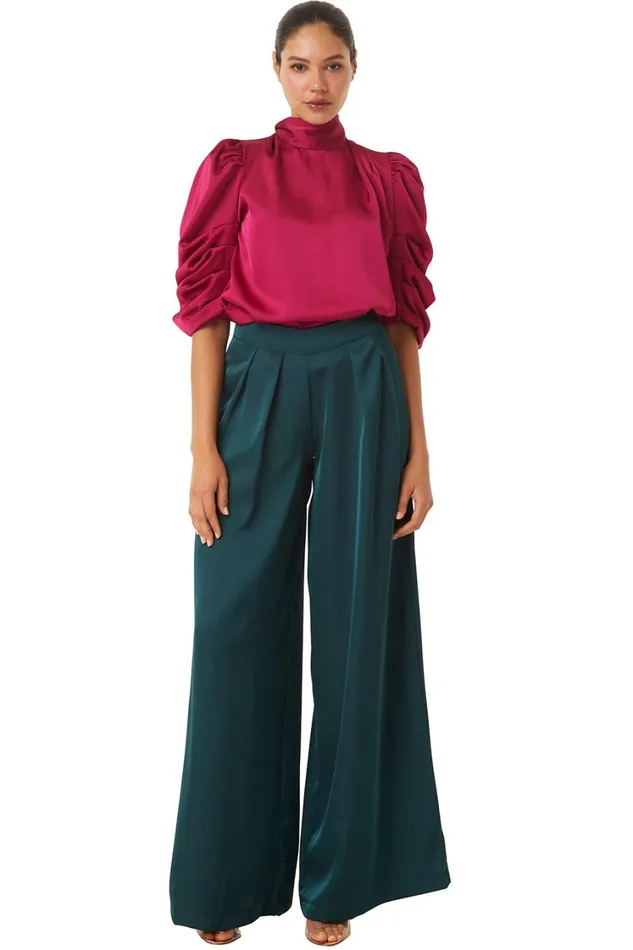 MISA Los Angeles Tops Women LUELLA TOP Black Satin