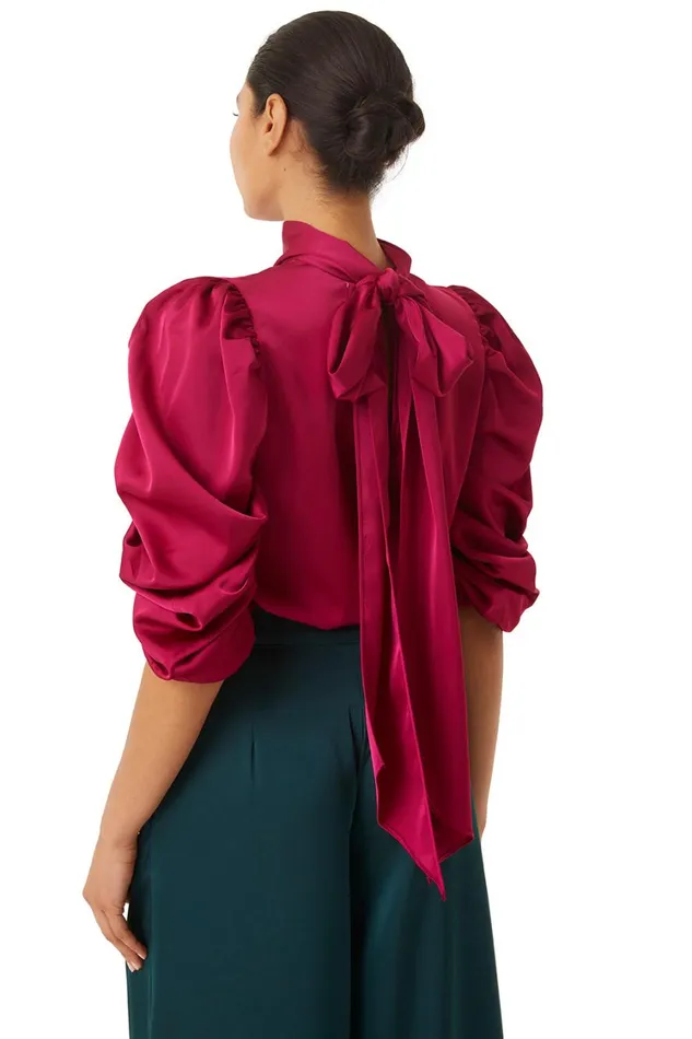 MISA Los Angeles Tops Women LUELLA TOP Black Satin