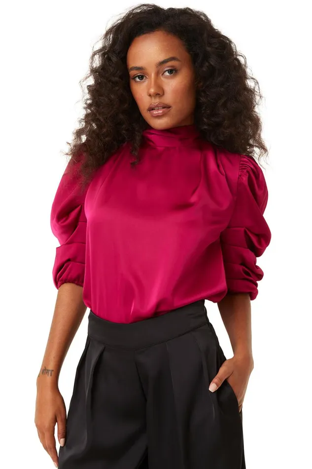 MISA Los Angeles Tops Women LUELLA TOP Black Satin