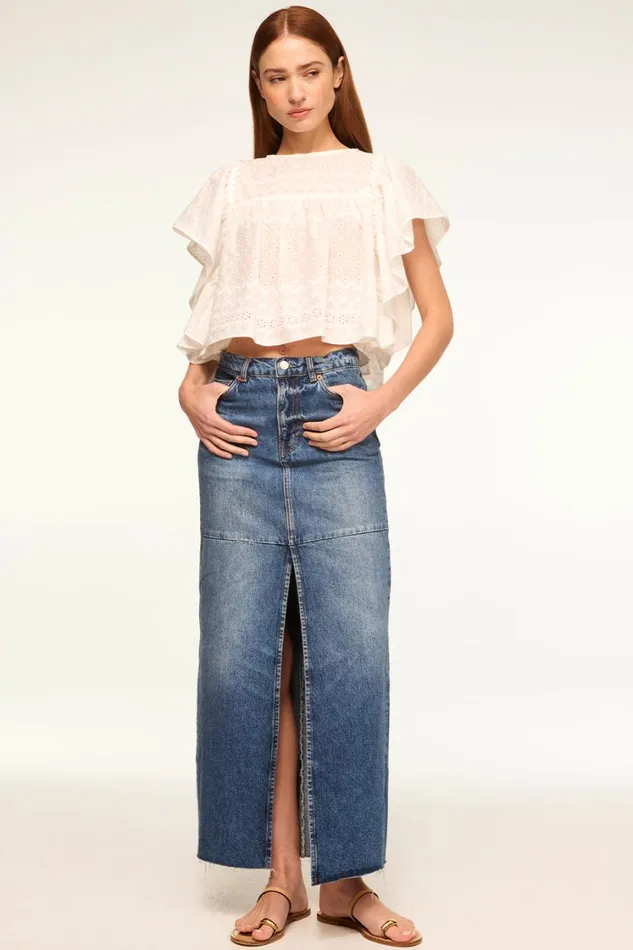 MISA Los Angeles Tops Women PENELOPE TOP White Eyelet