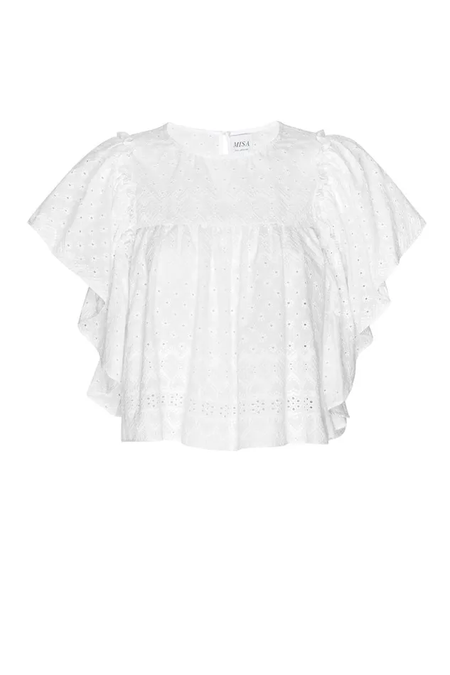 MISA Los Angeles Tops Women PENELOPE TOP White Eyelet