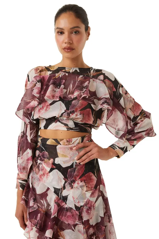 MISA Los Angeles Tops Women SILVANA TOP Flora Tropical Mix