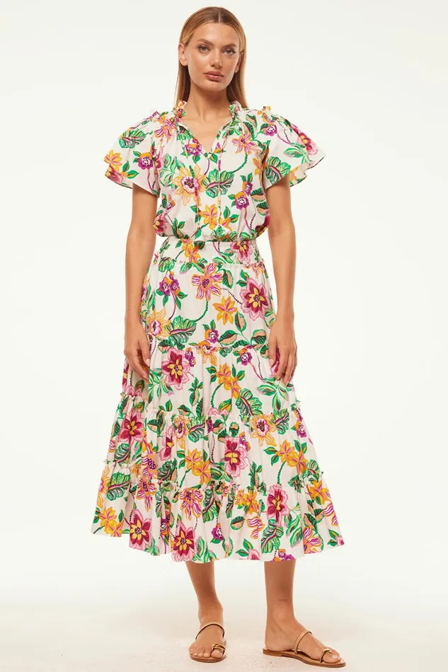 MISA Los Angeles Tops Women SUPARNA TOP Flora Exotica Cotton Poplin