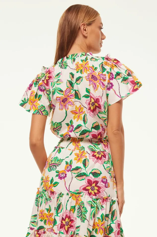 MISA Los Angeles Tops Women SUPARNA TOP Flora Exotica Cotton Poplin