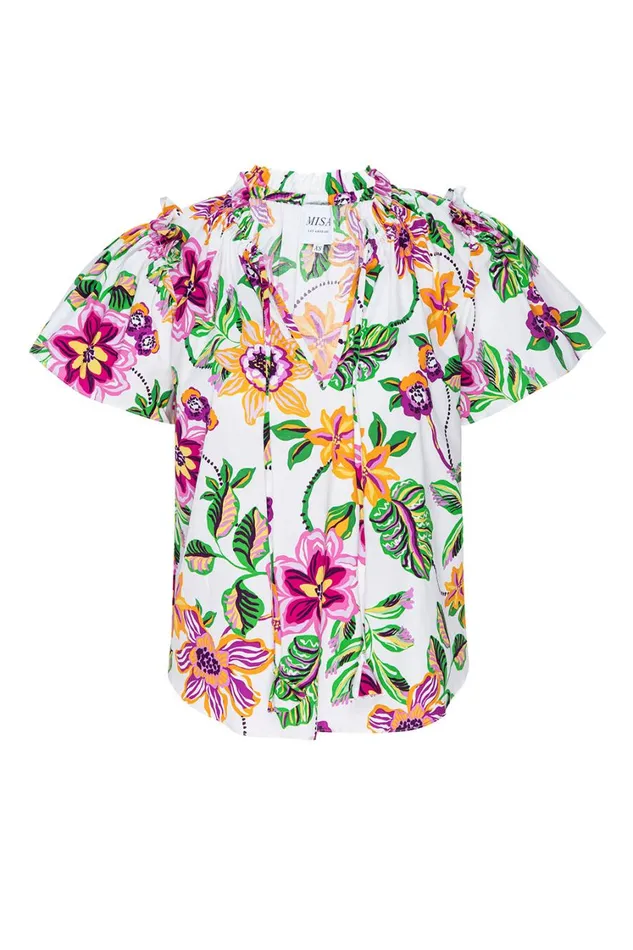 MISA Los Angeles Tops Women SUPARNA TOP Flora Exotica Cotton Poplin