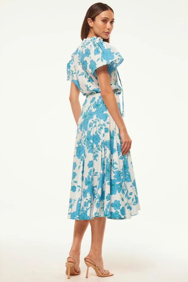 MISA Los Angeles Tops Women SUPARNA TOP Turquoise Flora Poplin