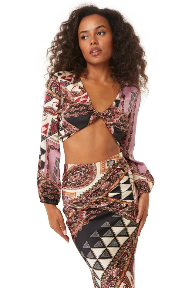 MISA Los Angeles Tops Women VALA TOP Leonardo Patchwork