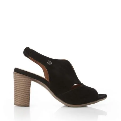 Mylah Black Suede Women Moda In Pelle Heeled Sandals