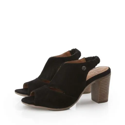 Mylah Black Suede Women Moda In Pelle Heeled Sandals Mylah Black Suede Women Moda In Pelle Heeled Sandals