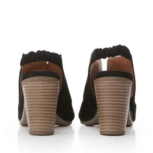 Mylah Black Suede Women Moda In Pelle Heeled Sandals Mylah Black Suede Women Moda In Pelle Heeled Sandals