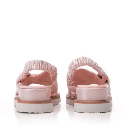 Nadya Cameo Metallic Leather Women Moda In Pelle Wedge Sandals