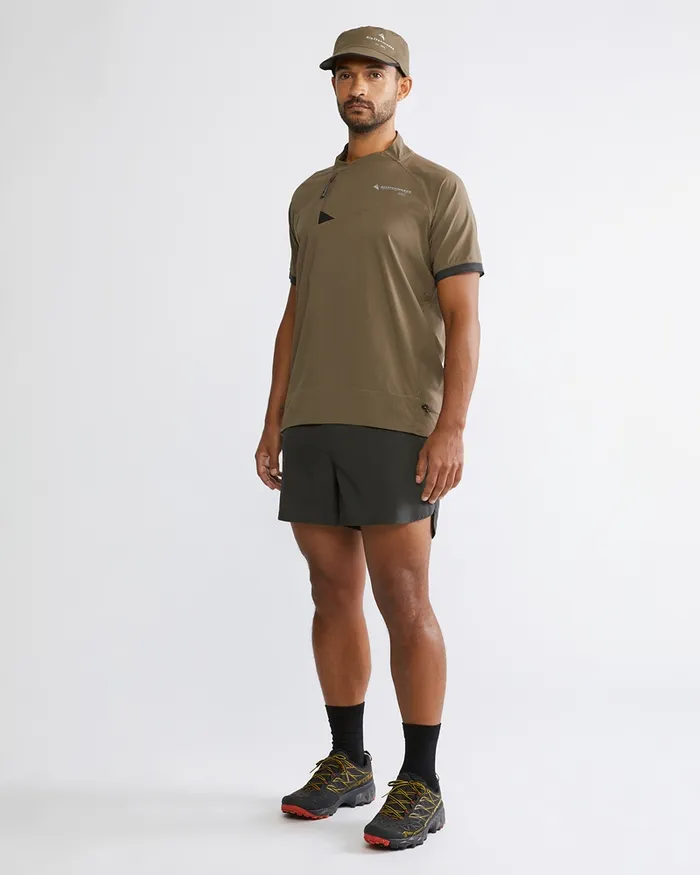 Nal 74 Levitend Active Tee Dark Khaki Men Klttermusen TShirts