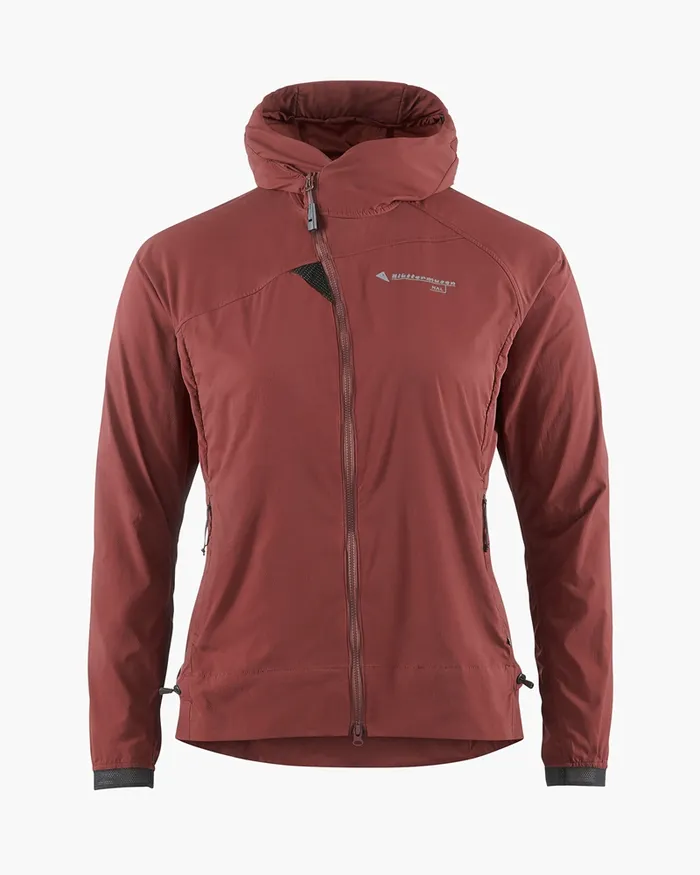 Nal Hooded Windbreaker Jacket Madder Red Women Klttermusen Wind Resistant Jackets
