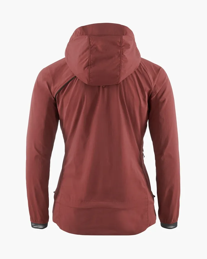 Nal Hooded Windbreaker Jacket Madder Red Women Klttermusen Wind Resistant Jackets