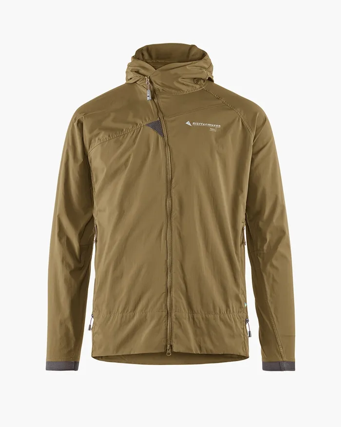Nal Hooded Windbreaker Jacket Olive Men Klttermusen Wind Resistant Jackets