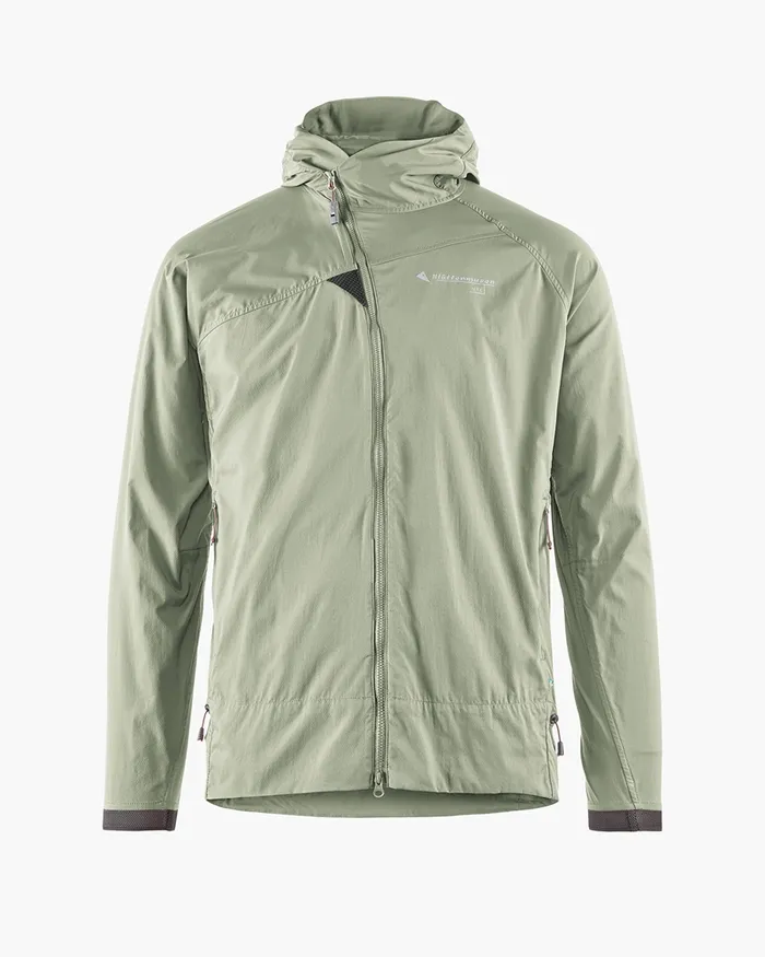 Nal Hooded Windbreaker Jacket Swamp Green Men Klttermusen Wind Resistant Jackets