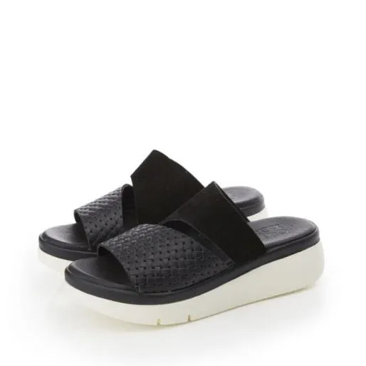Nallie Black Suede Women Moda In Pelle Slider Sandals Nallie Black Suede Women Moda In Pelle Slider Sandals