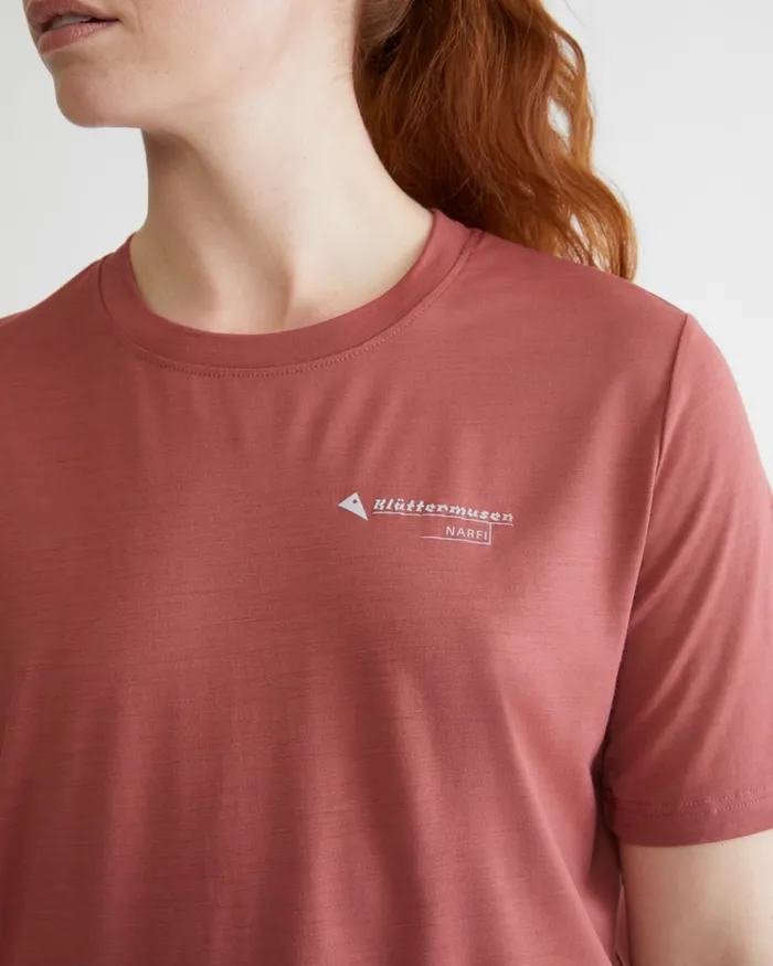 Narfi Short Sleeve Tee Fluorite Grey Women Klttermusen TShirts