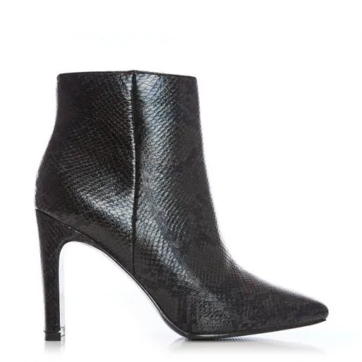 Neverland Black Snake Porvair Women Moda In Pelle Ankle Boots