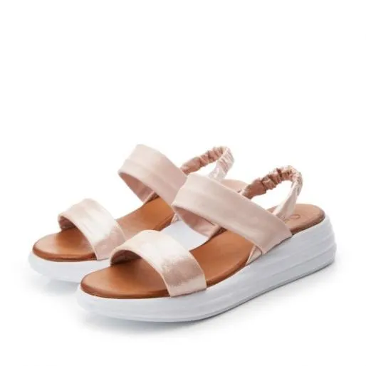 Nicco Cameo Metallic Women Moda In Pelle Wedge Sandals