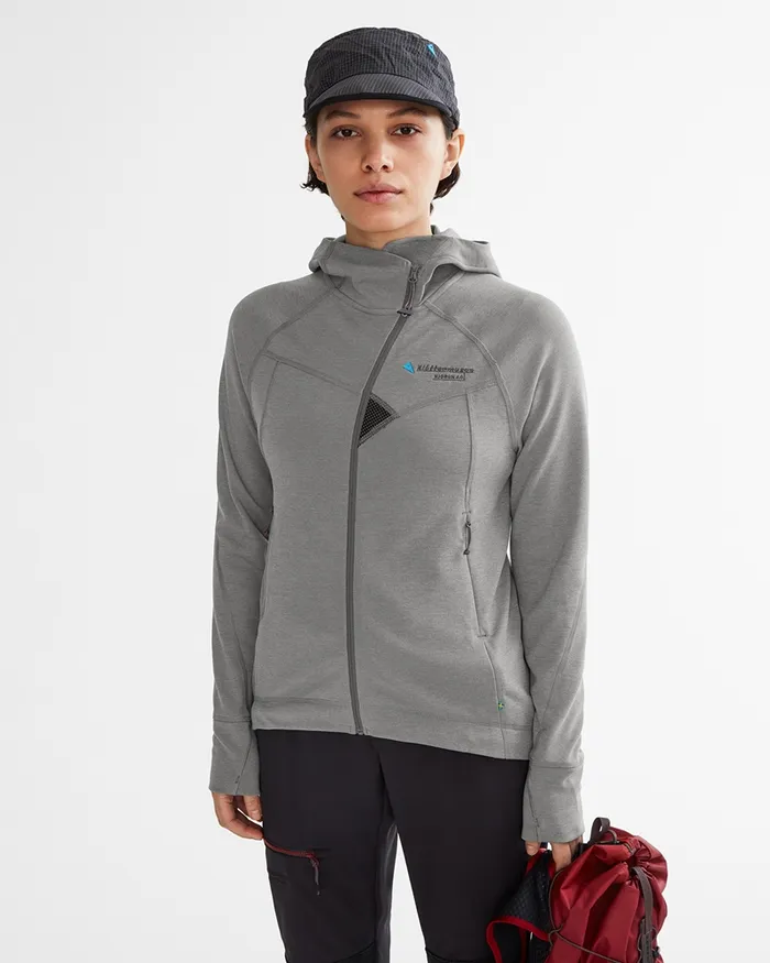 Njorun 20 Hoodie Dove Grey Women Klttermusen Fleeces and Sweaters