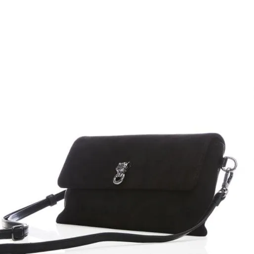 Nolah Clutch Black Alcantara Women Moda In Pelle Clutch Bags Nolah Clutch Black Alcantara Women Moda In Pelle Clutch Bags