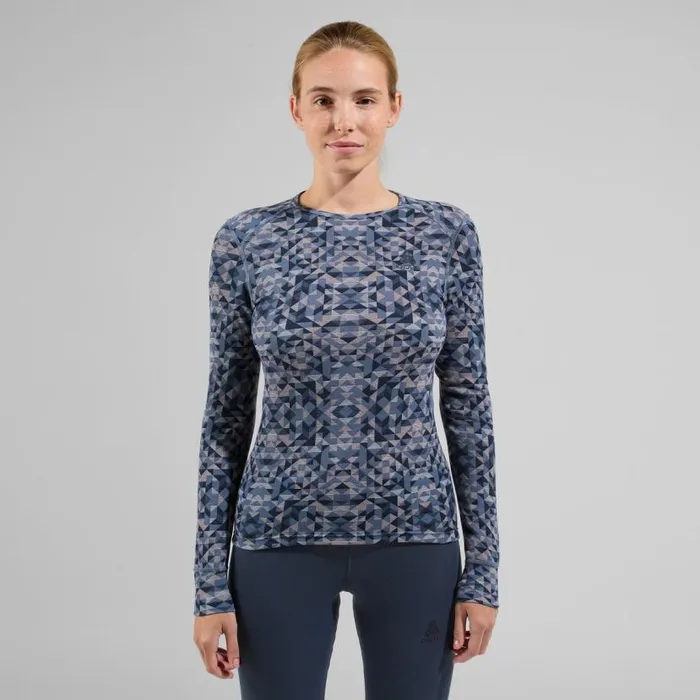 Odlo Base Layers The Active Warm Graphic Base Layer Top Folkstone Gray 8211 Women Odlo Base Layers The Active Warm Graphic Base Layer Top Folkstone Gray 8211 Women