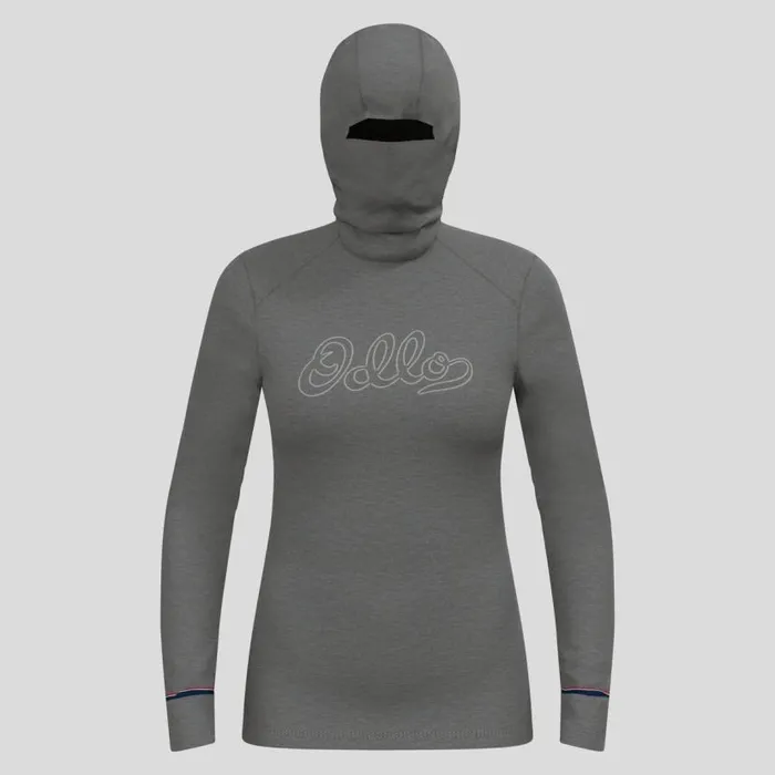 Odlo Base Layers The Active Warm Originals Base Layer With Facemask Odlo Steel Grey Melange 8211 Women